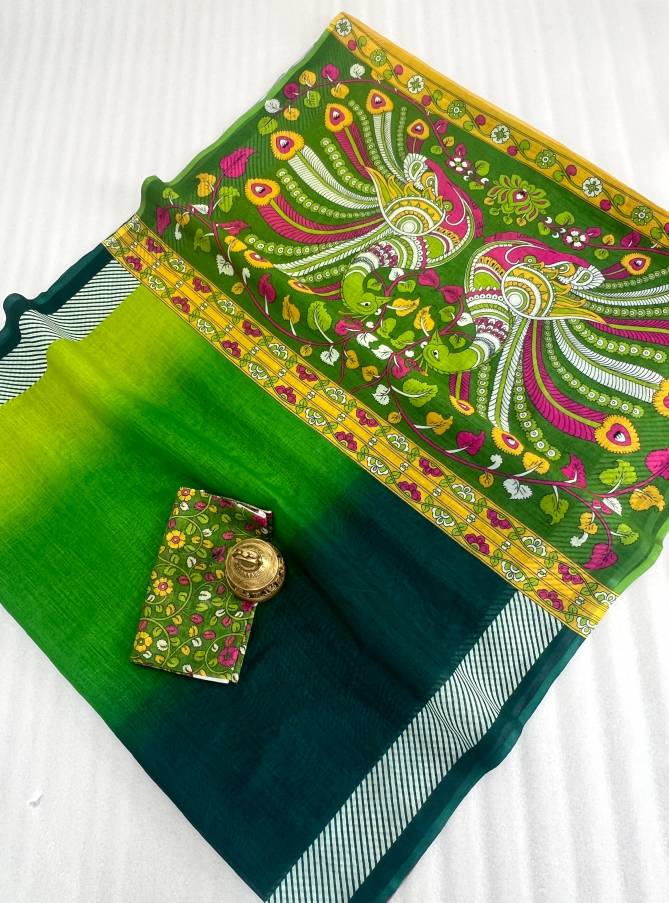 MG 403 Plain Linen Designer Printed Sarees Wholesale Clothing Suppliers In India